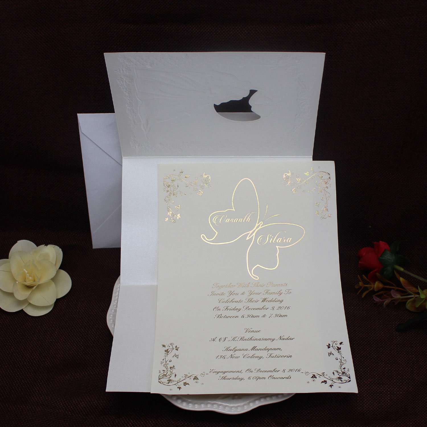 Wedding Invitation Card Rectangle Embossing Card Cheap Invitation Card Customized 
